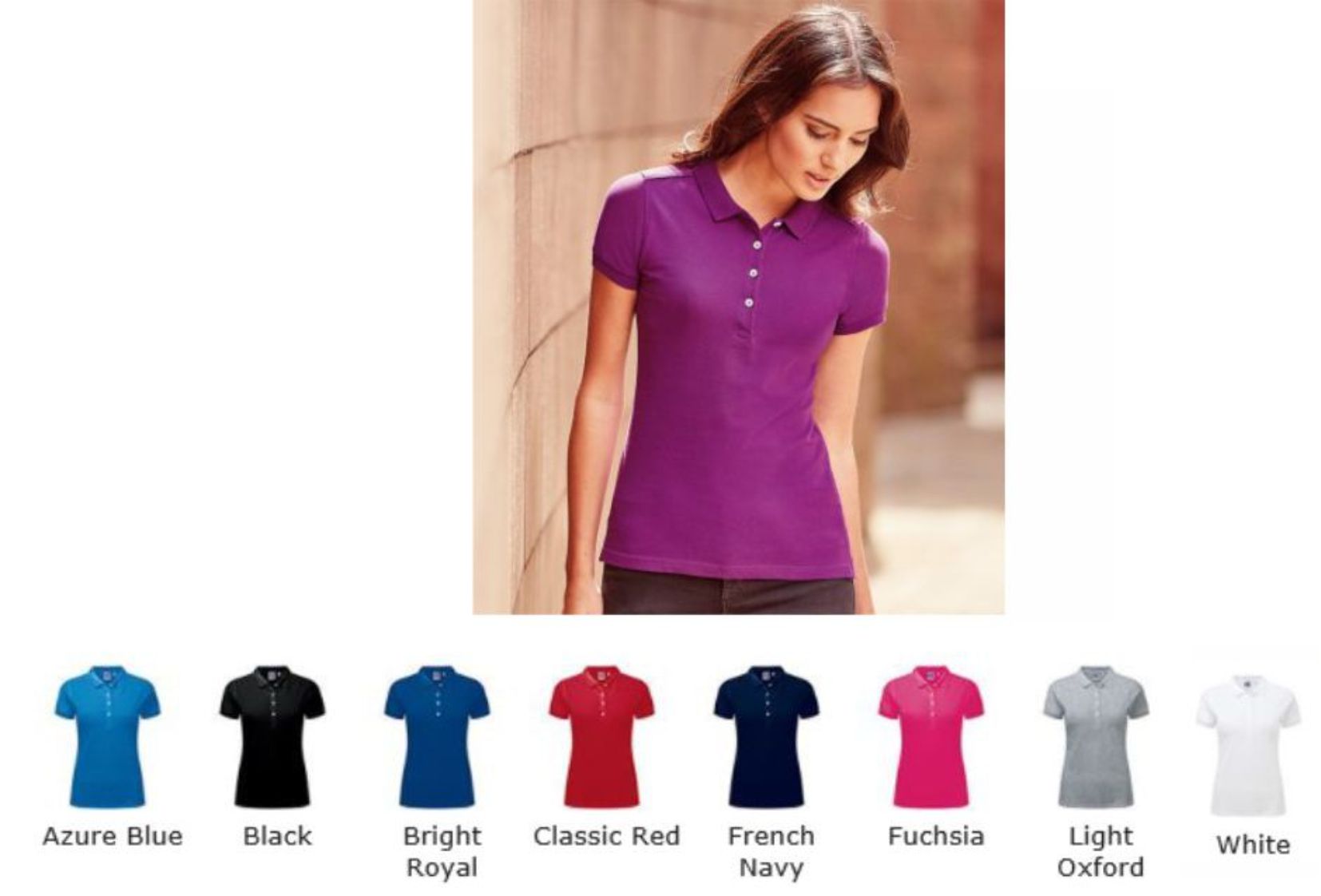 Russells 566F Ladies Stretch Polo